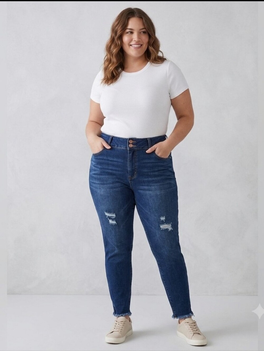 Curvalicious Distressed Blue Jeans